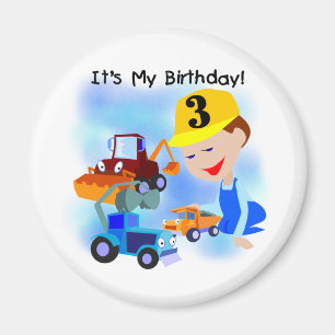 Imã T-shirt e presentes do aniversário de 3 anos da