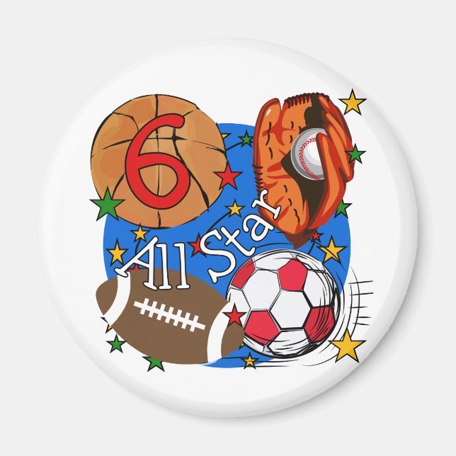 Imã T-shirt e presentes do aniversário de All Star 6os (Frente)