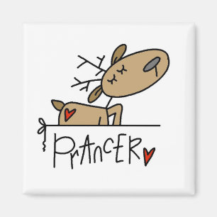 Imã T-shirt e presentes do Natal da rena de Prancer