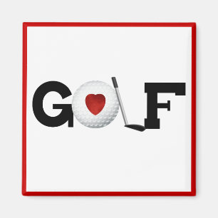Imã T-shirt e presentes vermelhos do golfe do coraçã
