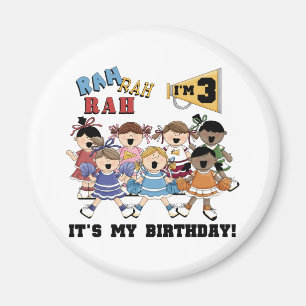 Imã T-shirts e cheerleader de aniversário de 3 anos