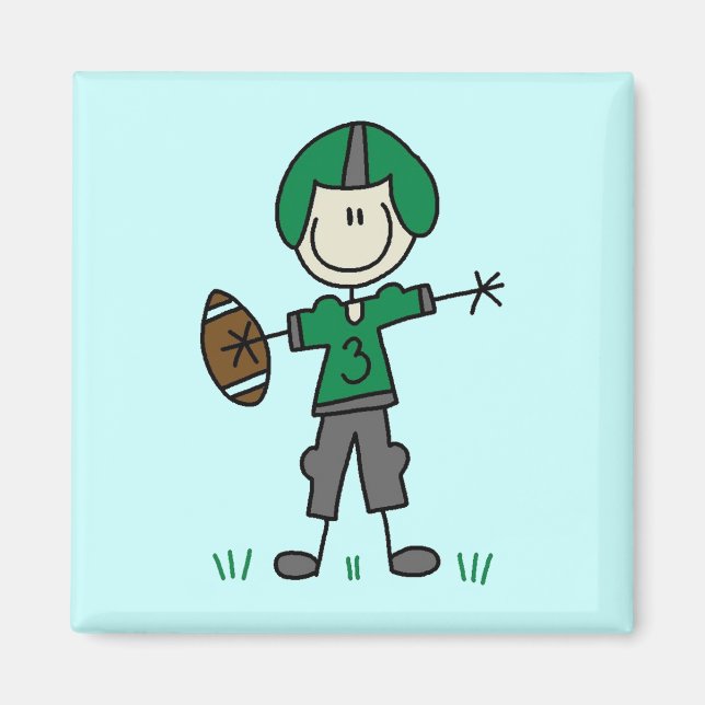 Imã T-shirts e presentes do jogador de futebol verde (Frente)