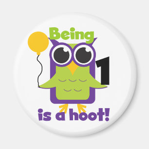 Imã T-shirts e primeiros aniversarios de Hoot Owl