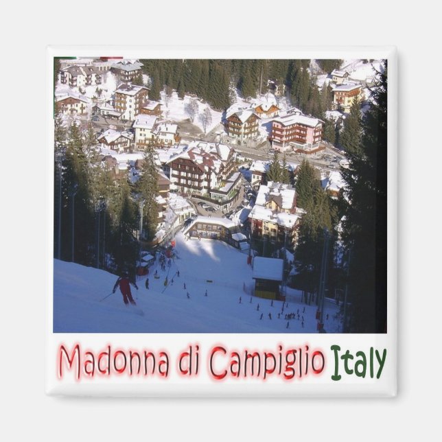 Imã TAA036 MADONNA DI CAMPIGLIO, Vista aérea, frigoríf (Frente)