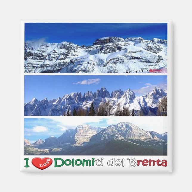 Imã TAA045 BRENTA DOLOMITES - I Love - Mosaic - Fridge (Frente)