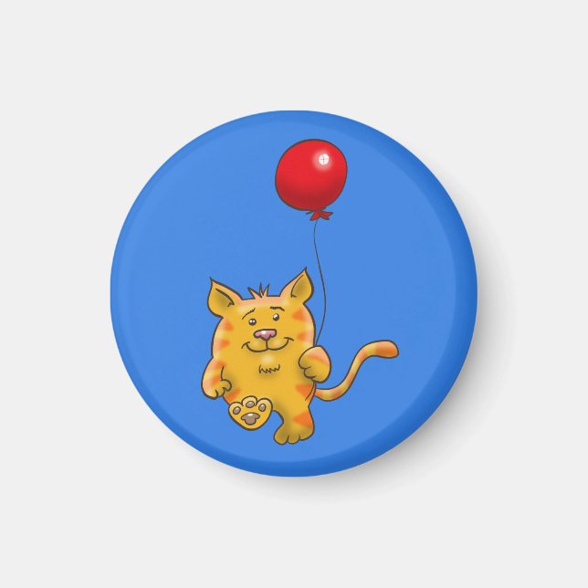 Imã Tabby Cat com balão (Frente)