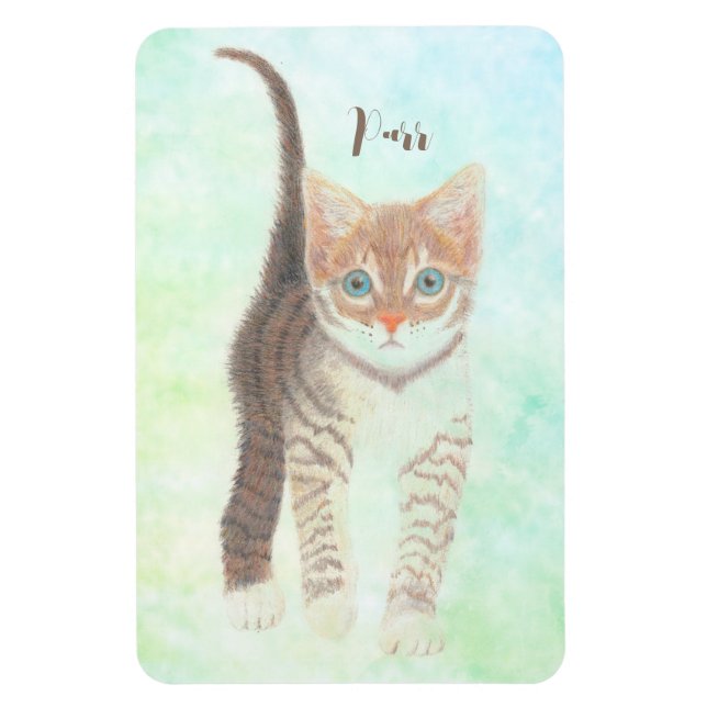 Ímã Tabby Cat Flexível Magnet Com Texto (Vertical)