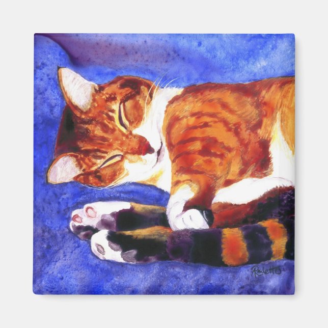 Imã Tabby Cat Magnet - "Hora do Nap" (Frente)