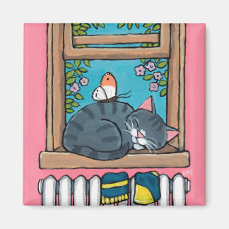 Imã Tabby de Dormir com Borboleta no Enchimento da Jan