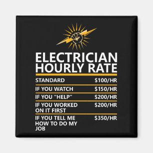 Imã Tabela de Taxa Horária de Eletricista Engraçada Pr