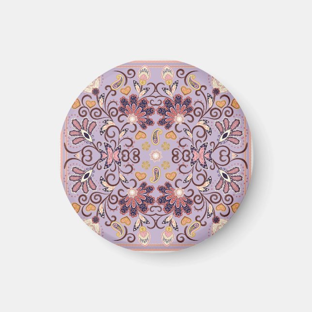 Imã Tablete floral indiana: adorável padrão pastel (Frente)