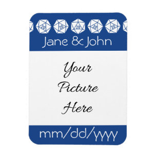 Ímã Tabletop Chic em Blue Save-the-Date Magnet