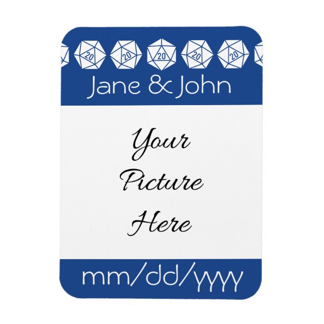 Ímã Tabletop Chic em Blue Save-the-Date Magnet (Vertical)