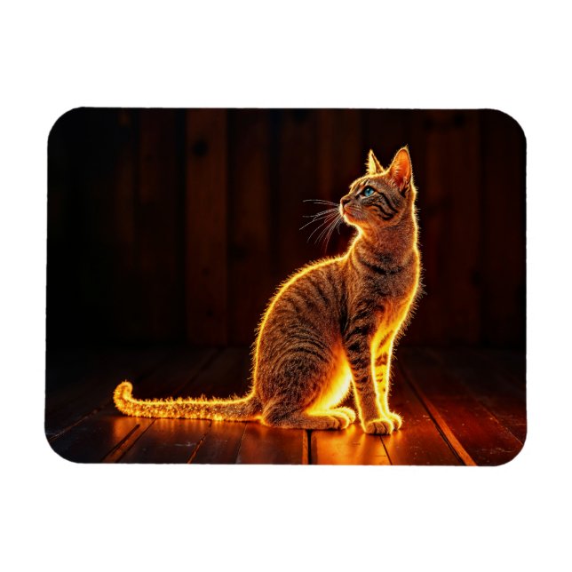 Ímã Tabuleiro de luz quente animal brilhando aura (Horizontal)