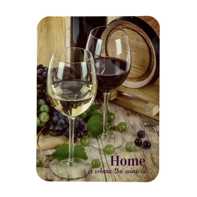 Ímã Taças de Vinho Tinto e Branco Rústicas Barril de U (Vertical)