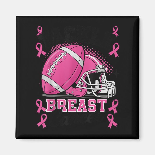 Imã Tackle Breast Cancer Awareness Nk Ribbon Football  (Frente)
