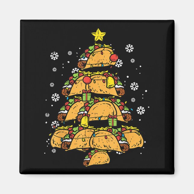 Imã Taco Christmas Tree Xmas Mexican Food  (Frente)