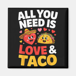 Imã Taco cinco de maio amor coração fofo chapéu comida