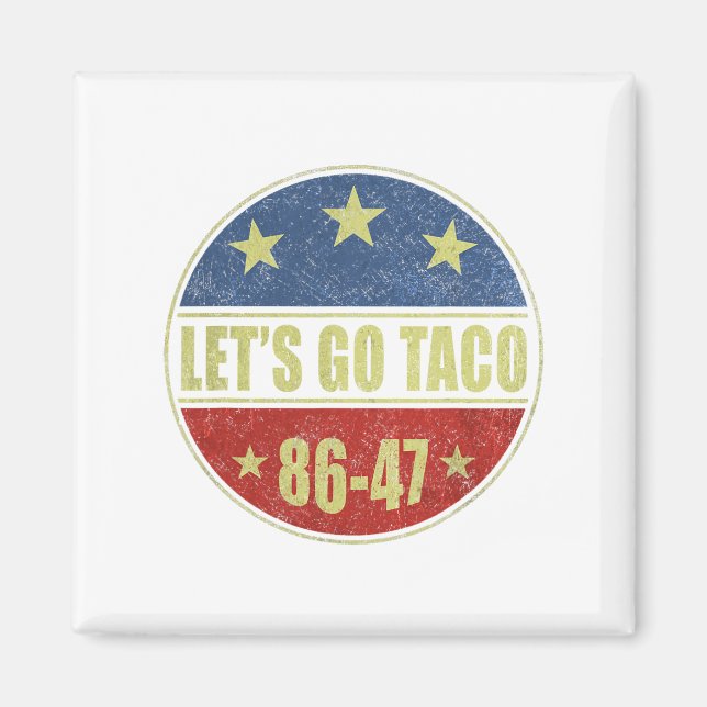 Imã Taco Funny Vamos Go Taco Retro Botão (Frente)