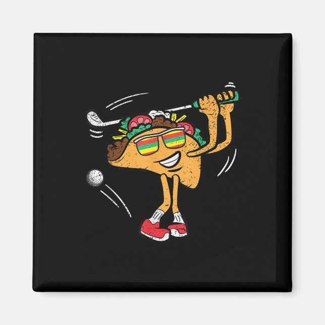 Imã Taco Golf Player Cinco De Mayo Comida De Golfe Mex (Frente)