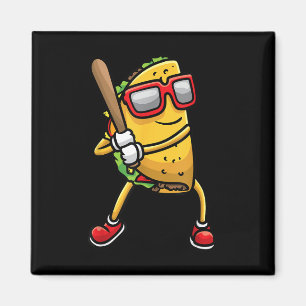 Imã Taco Jogando Baseball Mexicano Cinco de Mayo Kids