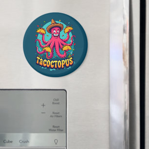 Imã Taco Octopus Engraçado Cartoon Pun de Comida