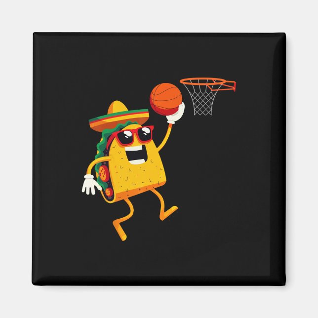 Imã Taco Tocando Esqueleto Para Celebração do Cinco De (Frente)
