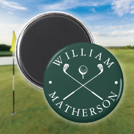 Imã Tacos de golfe com nome personalizado esmeralda ve