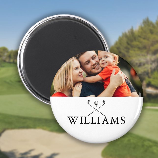 Imã Tacos de golfe com nome personalizado Foto (Personalized Name Golf Clubs Photo Magnet)