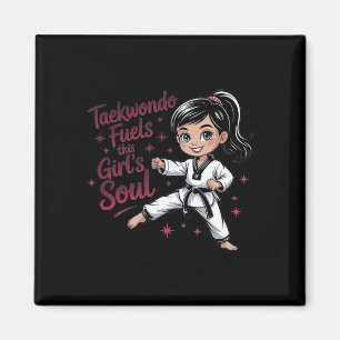 Imã Taekwondo Combustia o Cinturão Negro da Menina Neg