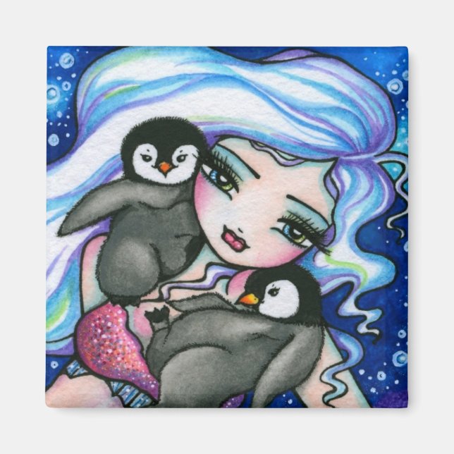 Imã "Tag Alongs" Sereia Bebê Pinguins Fantasy Fada (Frente)