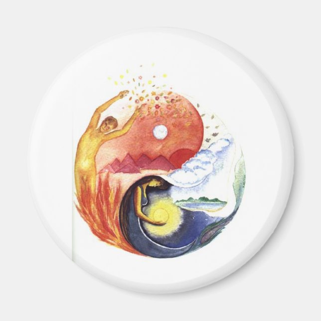 Imã Taijitu ilustra a polaridade (Frente)