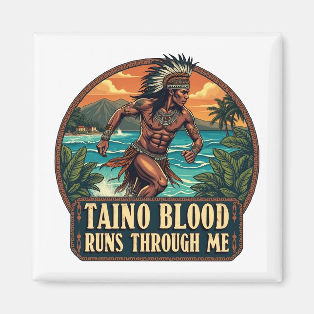 Imã Taino Warrior Puerto Rico Caribe (Frente)