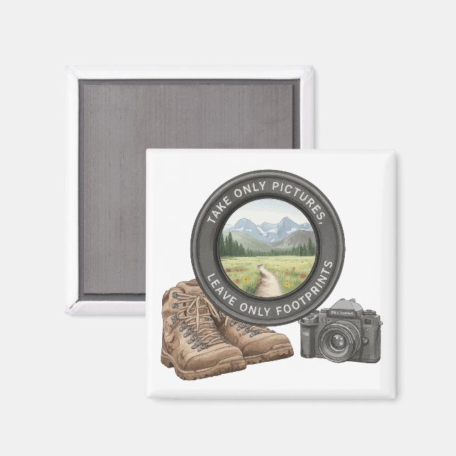 Imã Take Only Pictures Leave Only Footprints (Front/Back)