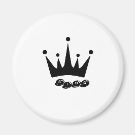 Imã Tamanho padrão da imagem da coroa do texto KING, 2