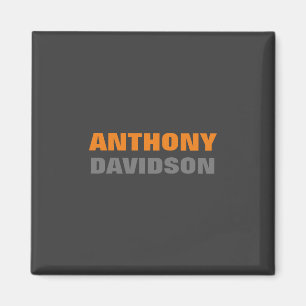 Imã Tamanho Perfeito Alternativo Cinza Laranja Texto N