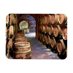 Ímã Tambores de vinho na adega de vinho