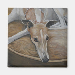 Imã Tan e ímã branco da arte do cão do galgo