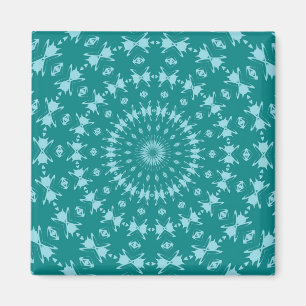 Imã Tanager Turquesa e Azul Teal Padrão Abstrato M