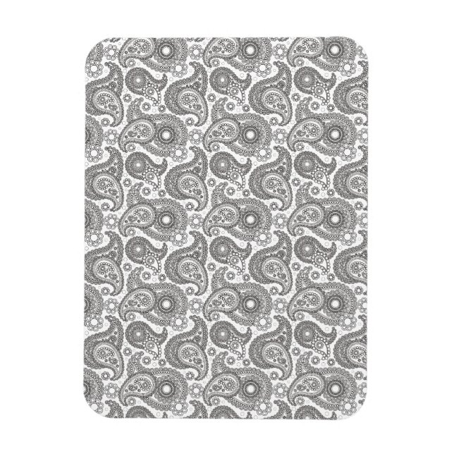 Ímã Tangerine Black Paisley (Vertical)