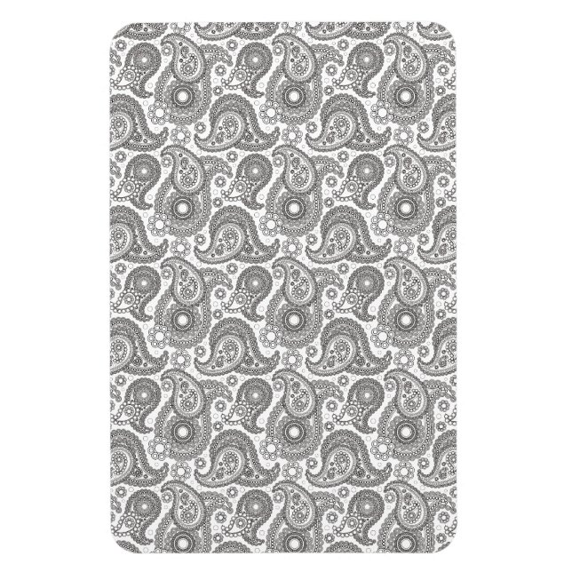 Ímã Tangerine Black Paisley (Vertical)