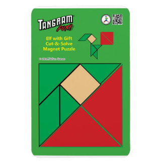 Ímã Tangram Christmas Elf Magnet - Elf com Presente