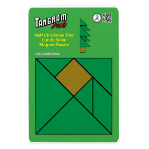 Ímã Tangram Magnet de Natal - Meia Árvore de Natal