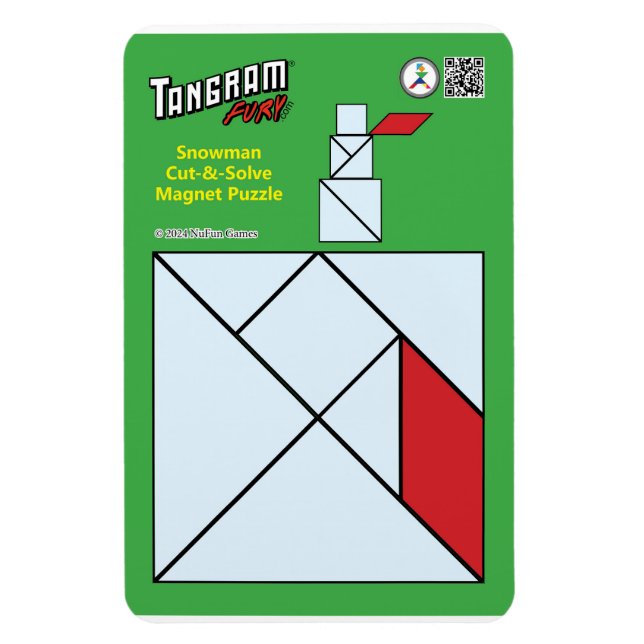 Ímã Tangram Magnet de Natal - Snowman (Vertical)
