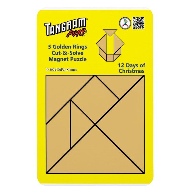 Ímã Tangram Magnet Quebra-cabeça - 5 Ouros (Vertical)