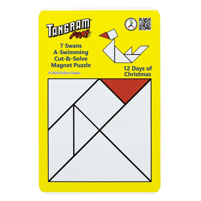 Ímã Tangram Magnet Quebra-cabeça - 7 Cisnes A-Natação (Vertical)
