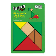 Tangram Quirky Elf Magnet - Snowmobiling