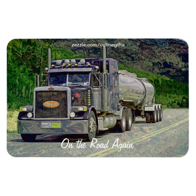 Ímã Tanker Truck Highway Drivers Art Magnet (Horizontal)