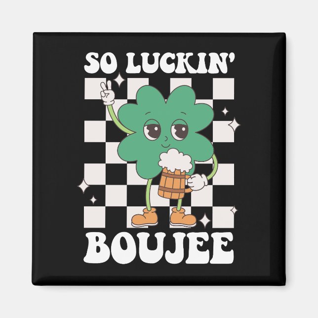 Imã Tão Sortudo Dia de São Patrício de Shamrock da Bou (Frente)