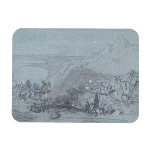 Ímã Taormina, das "vistas de Sicília" (giz & gouache